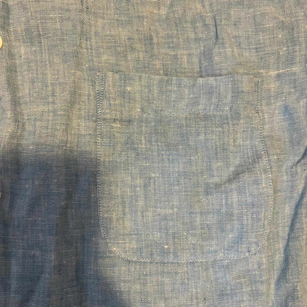 Daniel Cremieux Signature Collection Mens‎ XL Blue Linen Button Down Shirt - Picture 2 of 7